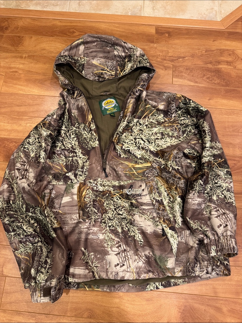Cabela's Realtree-Style Camo Hooded Pullover - Brown & Green
